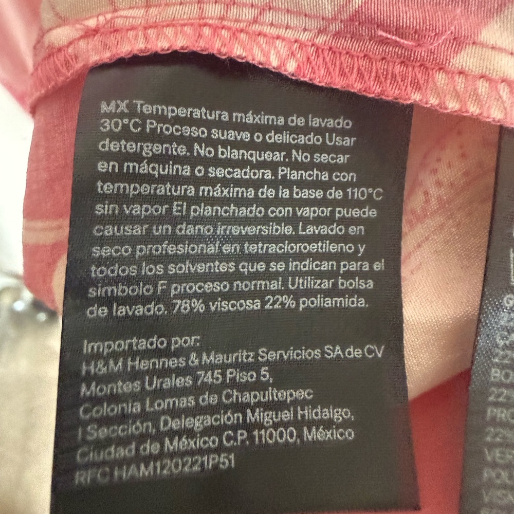 Pink Tropical Print Slip Dress medium H&M - Picture 8 of 13